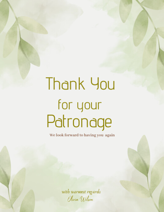 Copy of White Floral Thank You Card Flyer (us Letter) | PosterMyWall