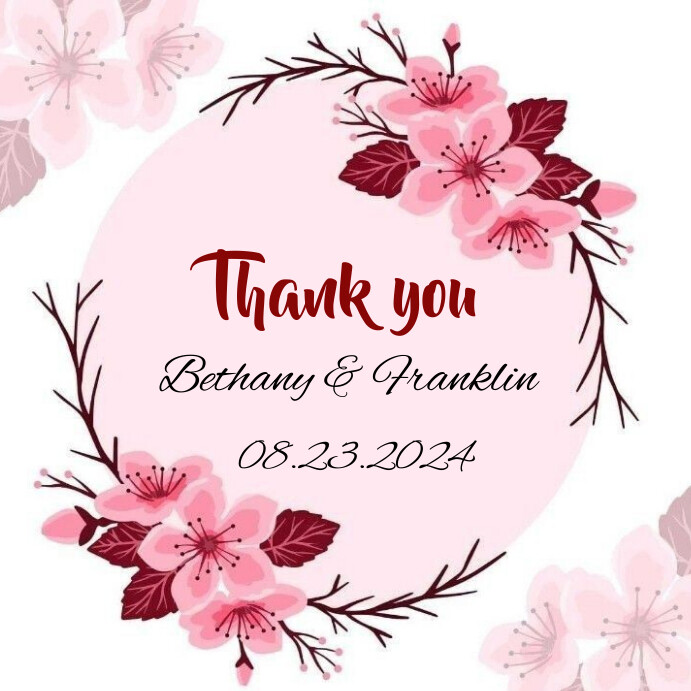 Copy of White Floral Thank You Card Instagram Post | PosterMyWall