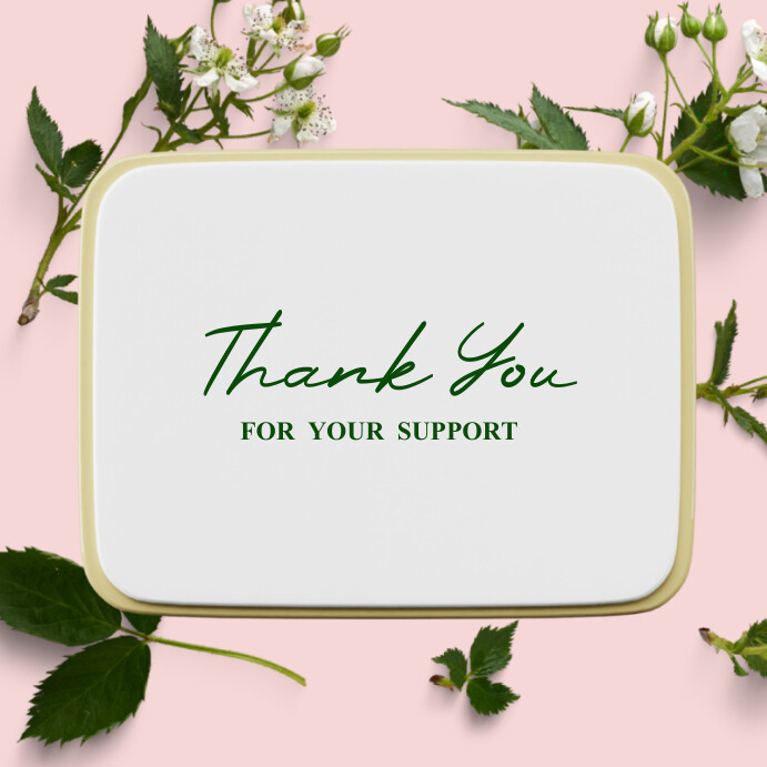 White Floral Thank You Card Instagram Post Template | PosterMyWall
