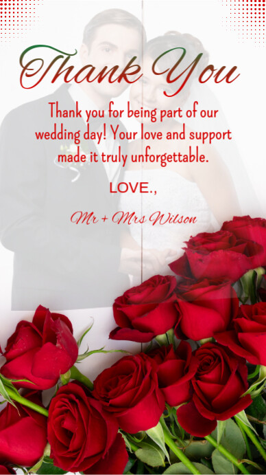 White Floral Thank You Card Instagram Story Template | PosterMyWall