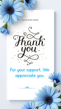White Floral Thank You Card Instagram Story template