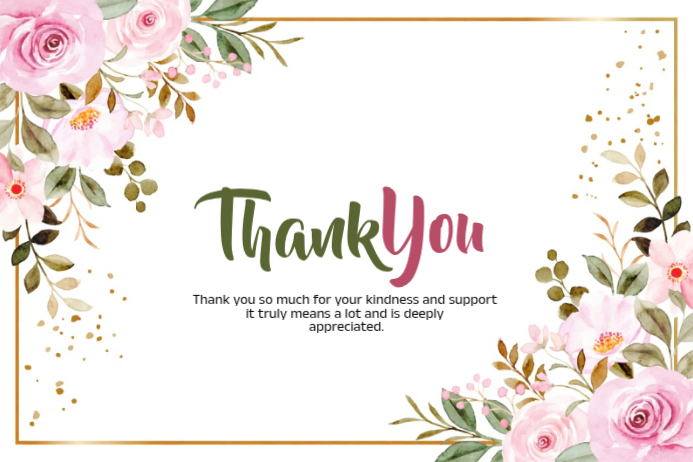 Plantilla de White Floral Thank You Card Label | PosterMyWall