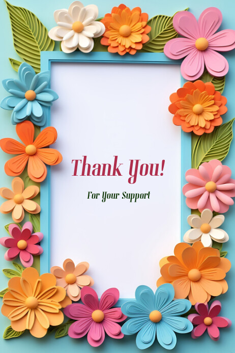 Copy of White Floral Thank You Card Poster | PosterMyWall