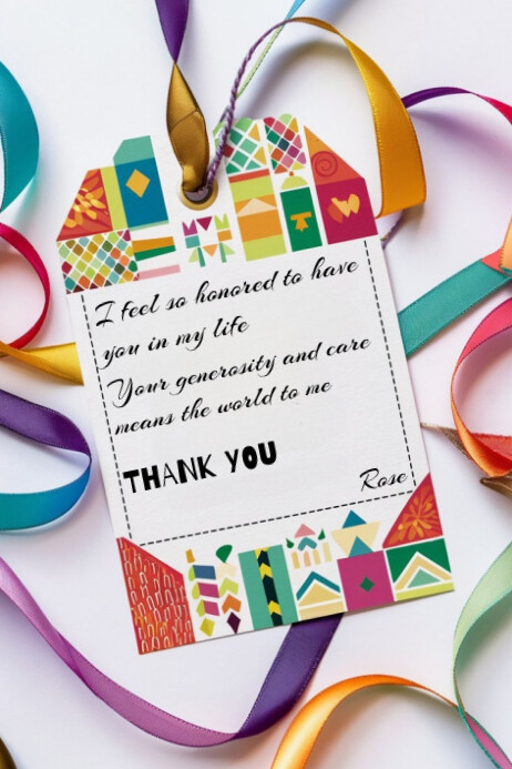Plantilla de White Floral Thank You Card Poster | PosterMyWall