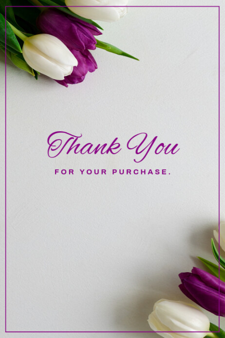 Copy of White Floral Thank You Card Poster | PosterMyWall