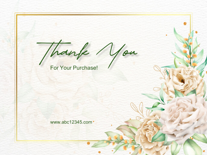 Plantilla de White Floral Thank You Card Presentation | PosterMyWall