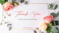 White Floral Thank You Card Presentation Præsentation (16:9) template