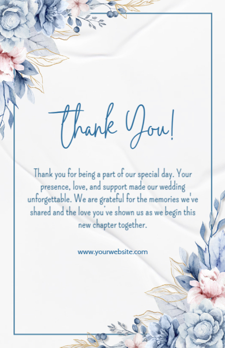 Copy of White Floral Thank You Card Tabloid | PosterMyWall