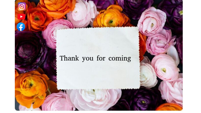 White Floral Thank You For Coming Youtube Thumbnail YouTube-miniature template