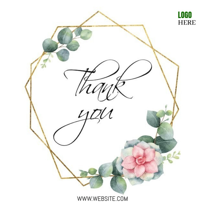 Copy of White Floral Thank You Instagram Post | PosterMyWall
