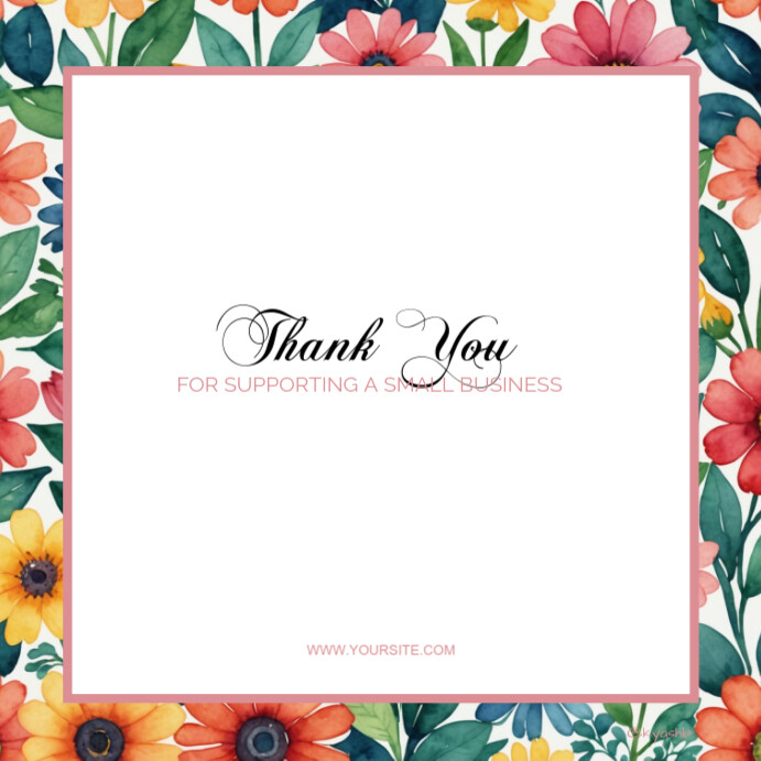 White Floral Thank You Instagram Post Template | PosterMyWall