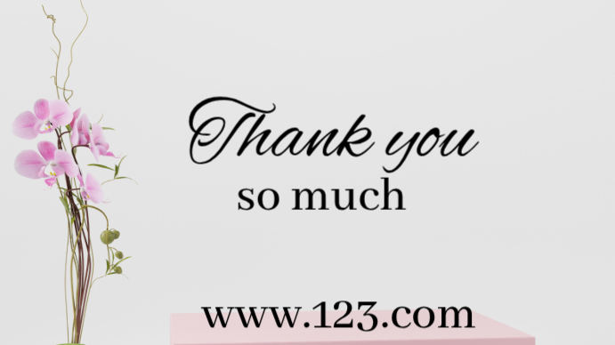 White Floral Thank You Message YouTube Thumbnail Template | PosterMyWall
