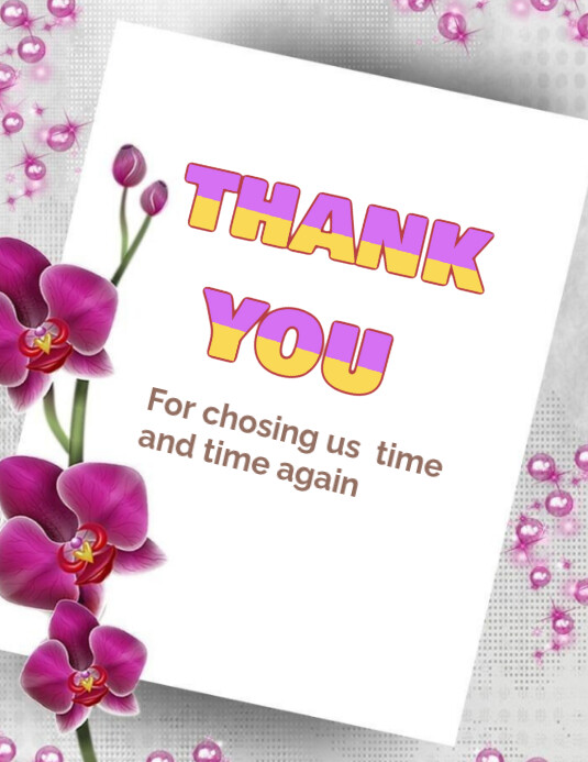 Plantilla de White Floral Thank You To Our Customers Flyer (us Letter ...