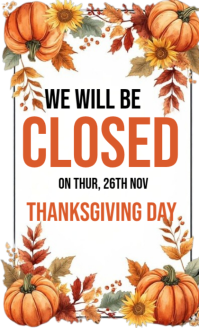 White Thanksgiving Closure US Legal Template