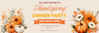 White Thanksgiving Dinner Party Twitter-header Template
