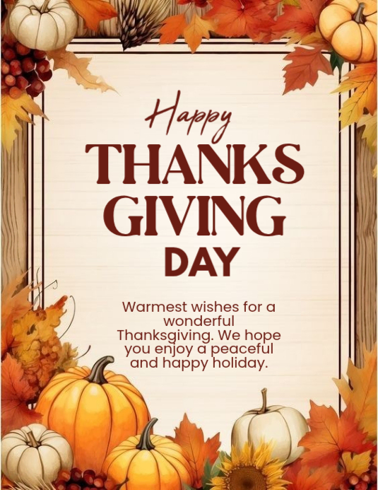 Thanksgiving Greeting Flyers Template | PosterMyWall