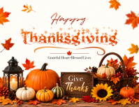 White Thanksgiving Celebration ใบปลิว Template