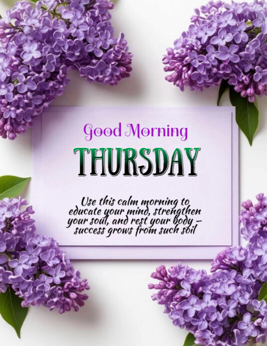 White Floral Thursday Post Flyer (us Letter) Pamflet (VSA Brief) template