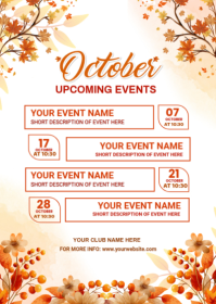 白色 Upcoming Events Poster A6 Template