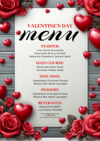 White Floral Valentine's Day A6 template