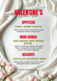 White Floral Valentine's Day A6 template