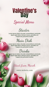 White Floral Valentine's Day Instagram Story template