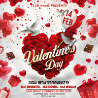 White Floral Valentine's Day Square (1:1) template