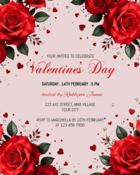 White Floral Valentine’s Day  Instagram Portrait template