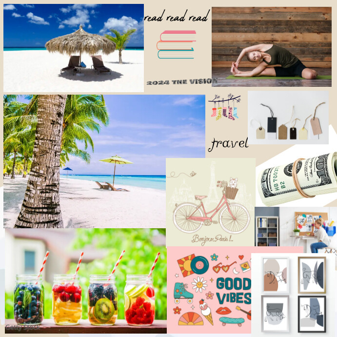 White Floral Vision Board Instagram Post Template | PosterMyWall