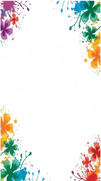 White Floral Water Colour Rainbow Floral Splash Border  Instagram Story template