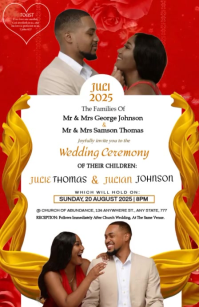 White Floral Wedding Anniversary Card  Half Page Wide Media Página Ancho template