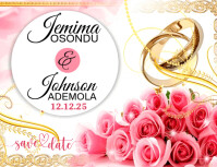 White Floral Wedding Card Flyer (us Letter) template