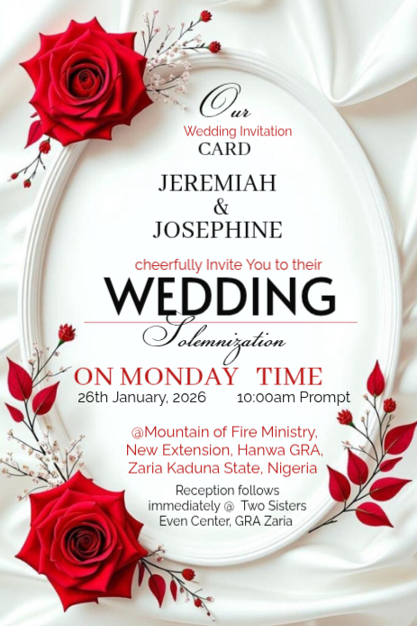 White Floral Wedding Card Pinterest Graphic Template | PosterMyWall