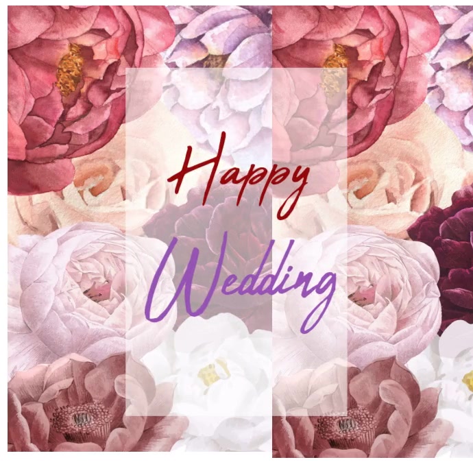 White Floral Wedding Cards Instagram Post template