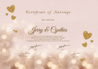 White Wedding Certificate A4 Template