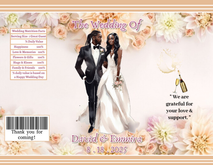 White Floral  Wedding Chip Bag Flyer (us Letter) 传单(美国信函) template