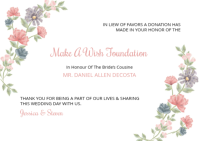 Hvid Wedding Donation Announcement A6 Template