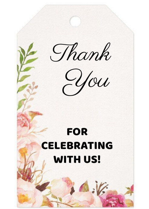 White Floral Wedding Gift Tags Design A6 Template | PosterMyWall