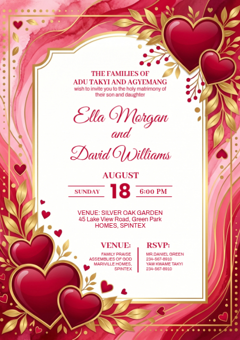 White Floral Wedding Invitation A4 Template | PosterMyWall