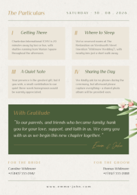 White Wedding Invitation A4 Template - Page 3