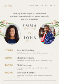 White Wedding Invitation A4 Template - Page 2