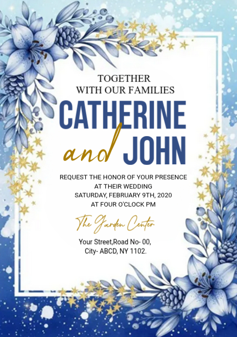 White Wedding Invitation A4 Template | PosterMyWall