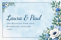 蓝色 Wedding Invitation Etichetta Template
