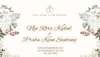 White Floral Wedding Invitation Business Card 名片 template