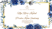 White Floral Wedding Invitation Business Card Cartão de visita template