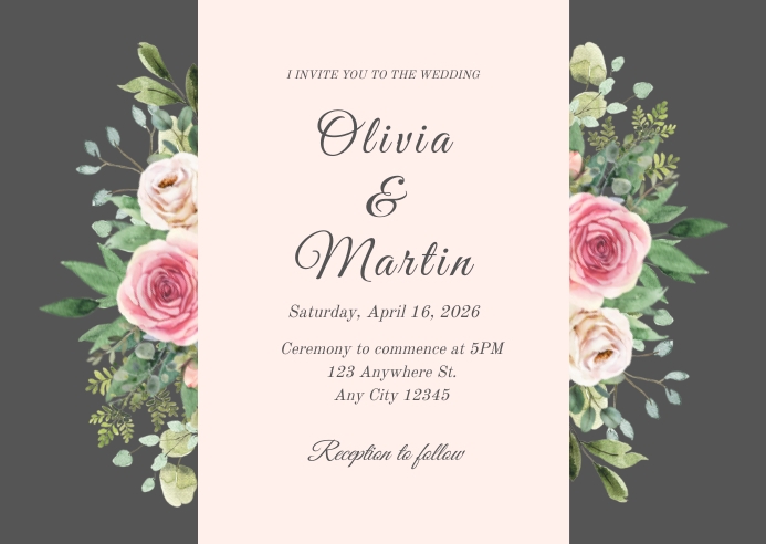 White Floral Wedding Invitation Card (1) Template | PosterMyWall