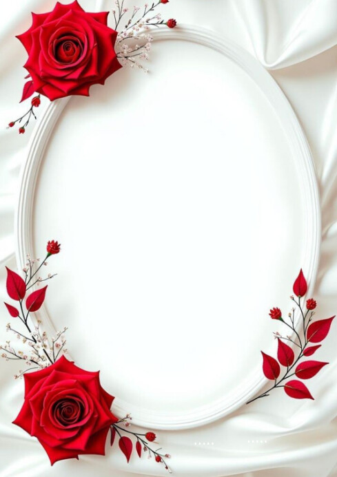 White Floral Wedding Invitation Card Template A4 | PosterMyWall