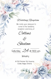 White Floral Wedding Invitation Card Wattpad template