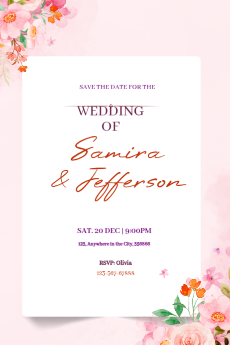 Wedding Invitation Posters Template | PosterMyWall