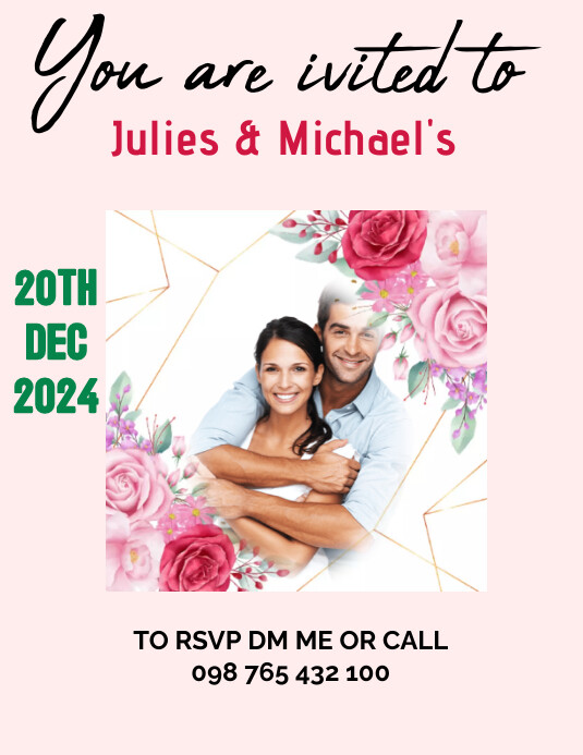 Modèle White Floral Wedding Invitation Design Flyer | PosterMyWall